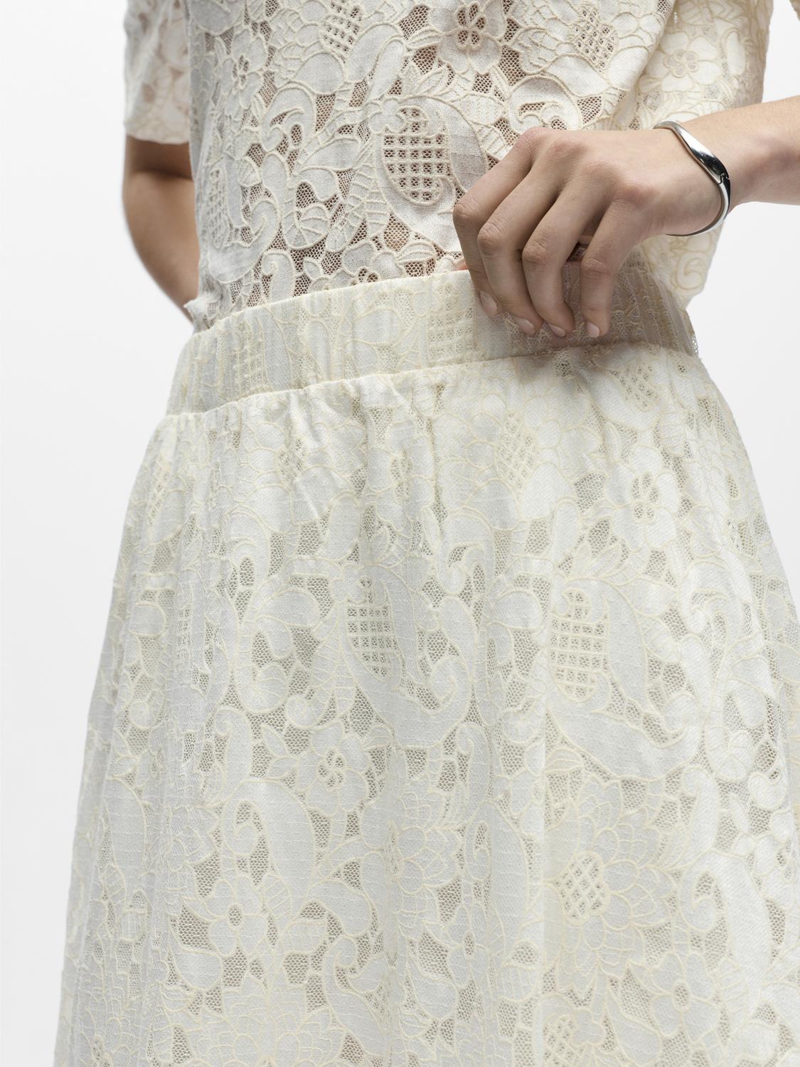 OBJBIANCA Long Skirt - White Sand - VERO MODA & VILA Bergvik